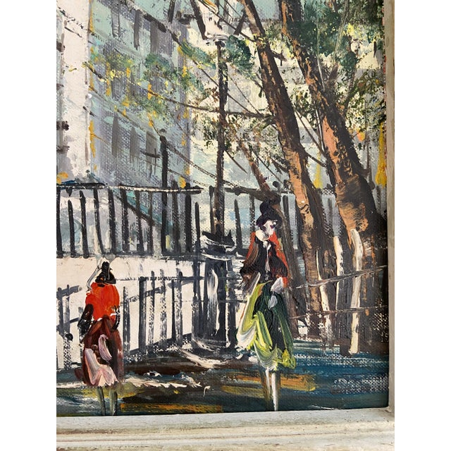 Vintage Parisian Street Scene Oil on Canvas For Sale In Los Angeles - Image 6 of 14