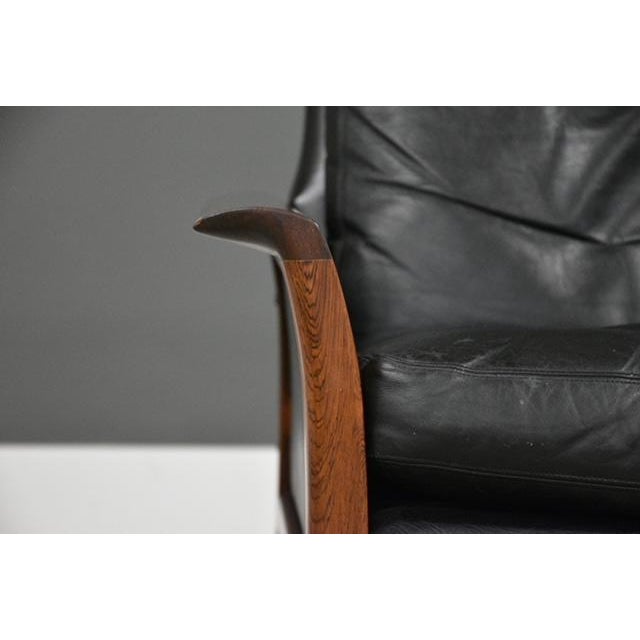 Black 1960s Knut Saeter Black and Rosewood Lounge Chair For Sale - Image 8 of 10