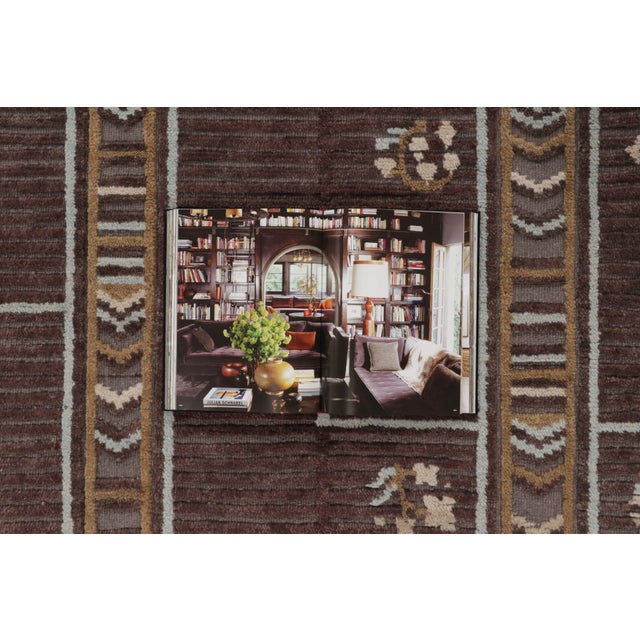 Chocolate Contemporary French Art Deco Style Geometric Wool Rug by Rug & Kilim, India For Sale - Image 8 of 9