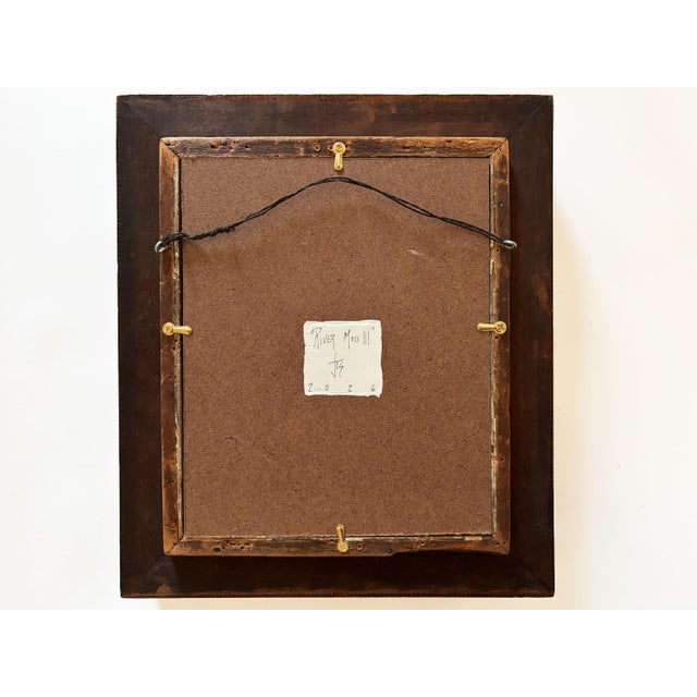 “River Moss" Abstract Art in Antique Frame, Transitional Living Room Art by JTS For Sale - Image 11 of 11