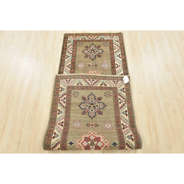 Kazak Runner 2’9” X 7’10” Brown Wool Tribal Hand-Knotted Oriental Rug For Sale - Image 11 of 12