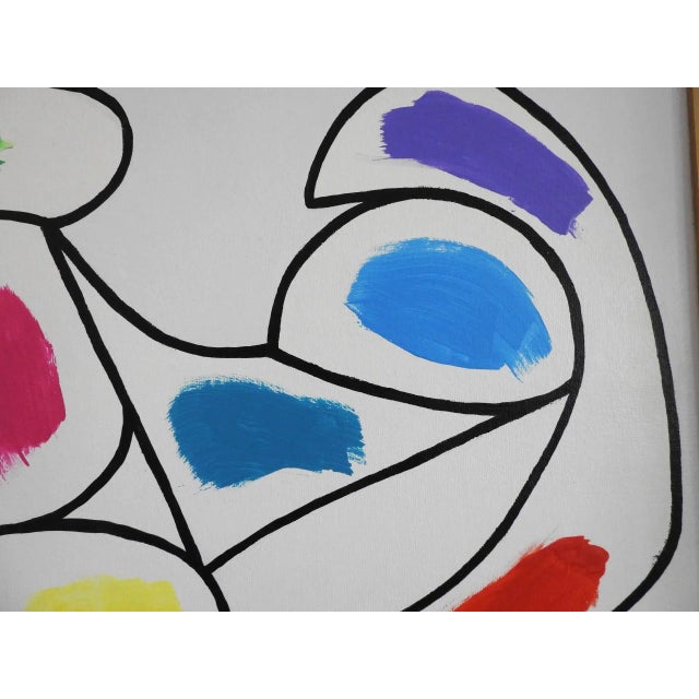 Cubist Acrylic Painting of Nude Woman Framed For Sale - Image 10 of 11