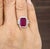 Modern 4.23 Ct Certified No Heat Ruby & Diamond Ring Size 7 For Sale - Image 3 of 10
