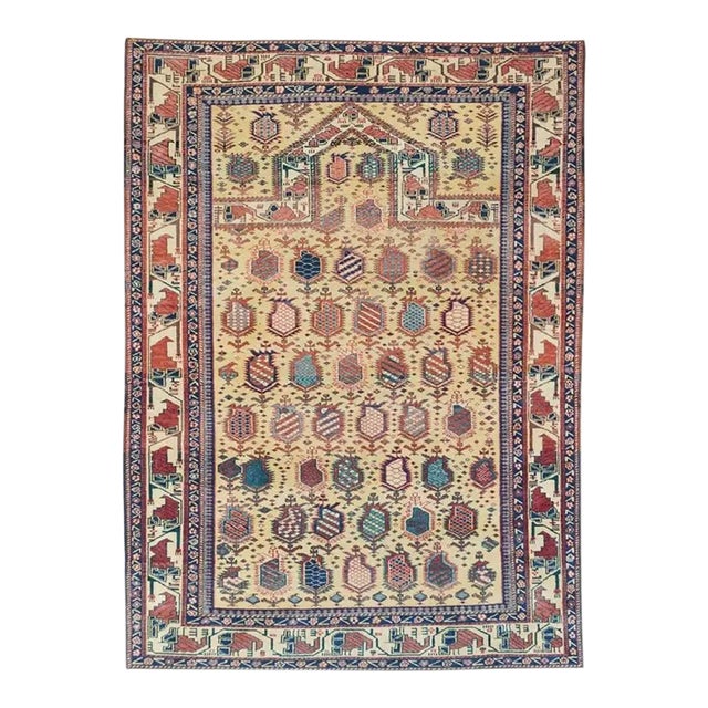 Antique Shirvan Caucasian Rug 4'4'' x 6'1'' For Sale