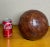 Vintage Large Basket Weave Leather Clad Wood Decorative Ball Sphere Orb For Sale - Image 11 of 12