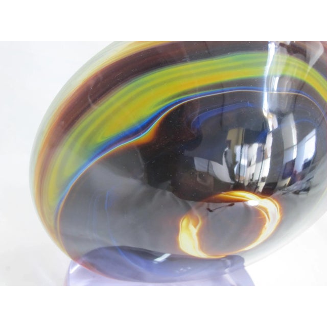 Glass Dino Rosin Handblown Murano & Calcedonia Gravitational Pull Art Glass Sculpture For Sale - Image 7 of 12