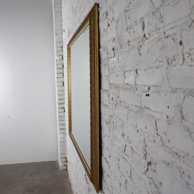 Late 20th Century Neoclassical to Traditional Large Wall Mirror Rectangular Antiqued Gold Frame For Sale - Image 10 of 18