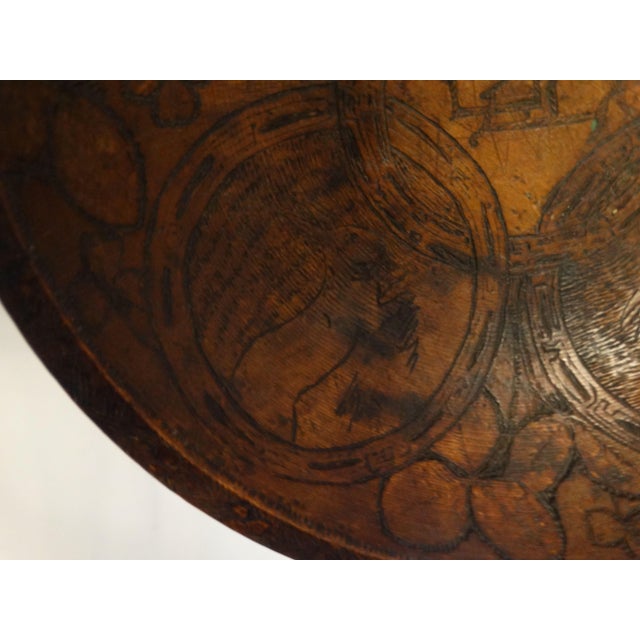 Early Americana Carved Wood Bowl With Rabbits For Sale - Image 12 of 15