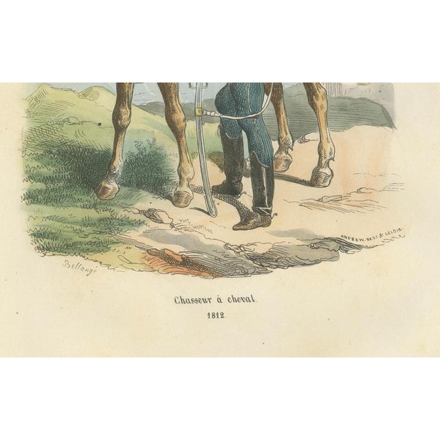 Title: Chasseur à Cheval, French Light Cavalry, Napoleonic Wars, 1812 – Bellangé, 1843 : This finely hand-colored...
