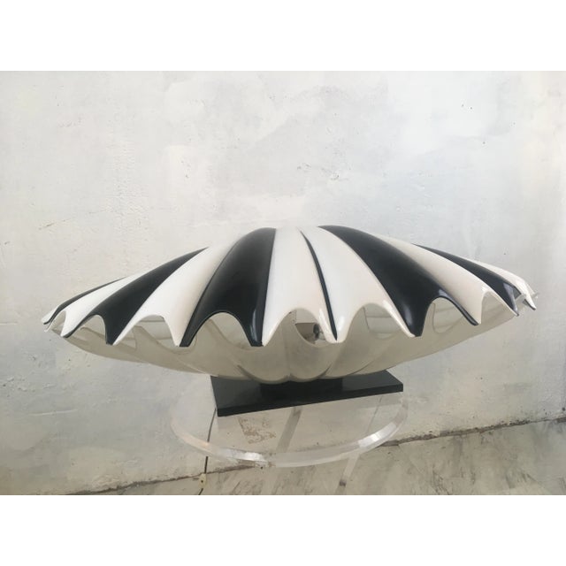 Midcentury Lucite Rougier Clam Shell Lamp For Sale - Image 12 of 13
