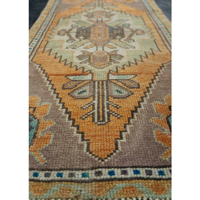 Turkish Mini Rug Oriental Hand Knotted Vintage Rug 1'8" x 3' #20734 For Sale In Houston - Image 6 of 8