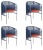 Blue Caribe Chic Dining Chairs by Sebastian Herkner, Set of 4 For Sale