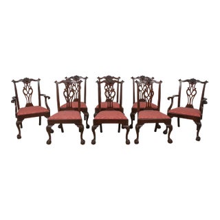 Set of 8 Henkel Harris Model 112 Clawfoot Mahogany Dining Room Chairs For Sale