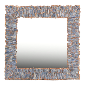 A Blue Kianyte and Gilt Resin Wall Mirror, in the Manner of Line Vautrin. Contemporary.