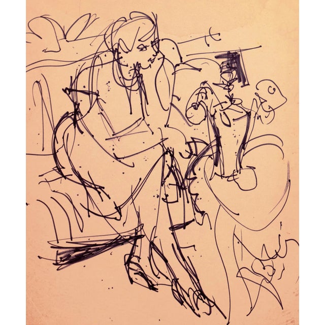 Tan 'Woman Seated' by Victor DI Gesu, Paris, Louvre, Académie Chaumière, California Fauve, Los Angeles County Museum of Art, San Francisco Art Association For Sale - Image 8 of 8