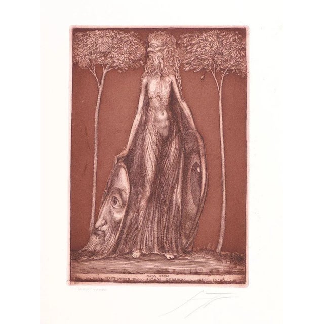 Flora Okuli - Original Etching by Ernst Fuchs - Late 20th Century Late 20th Century For Sale - Image 5 of 5