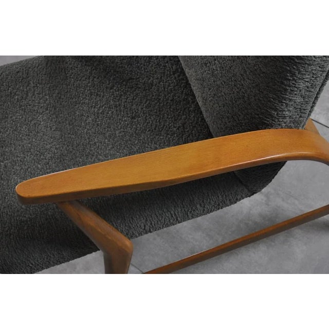 Set of Armchair in Wood and Bouclè, 1950s For Sale - Image 9 of 12