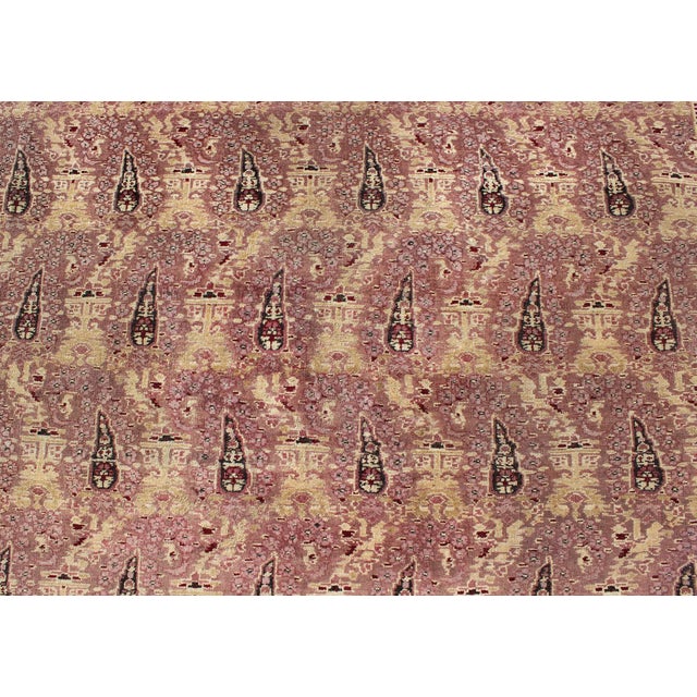 Antique Amritsar Rug With Paisley Pattern In, Lavender, Purple, Pink & Yellow 9' X 11'10 For Sale In Atlanta - Image 6 of 10