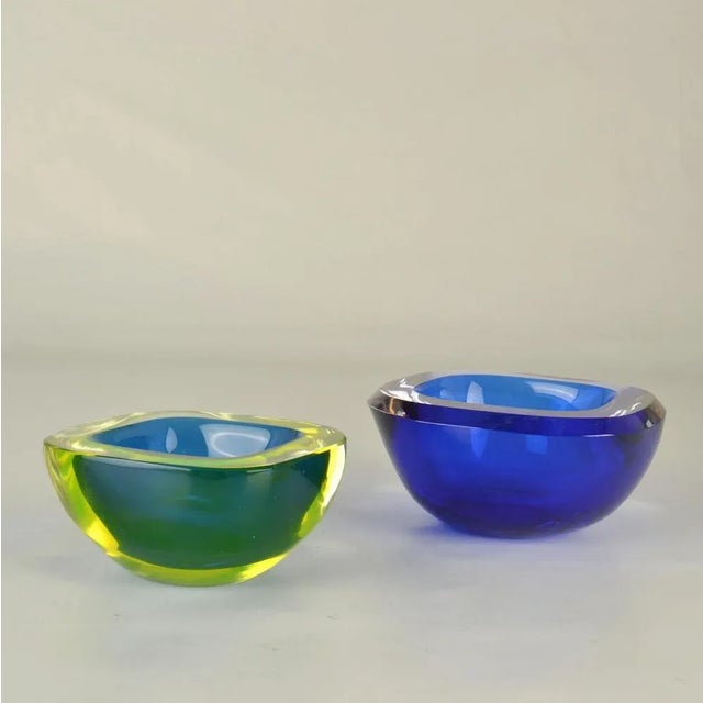 1960s Murano Submerged Glass Bowls attributed to Flavio Poli for Seguso, Italy, 1960s, Set of 2 For Sale - Image 5 of 8