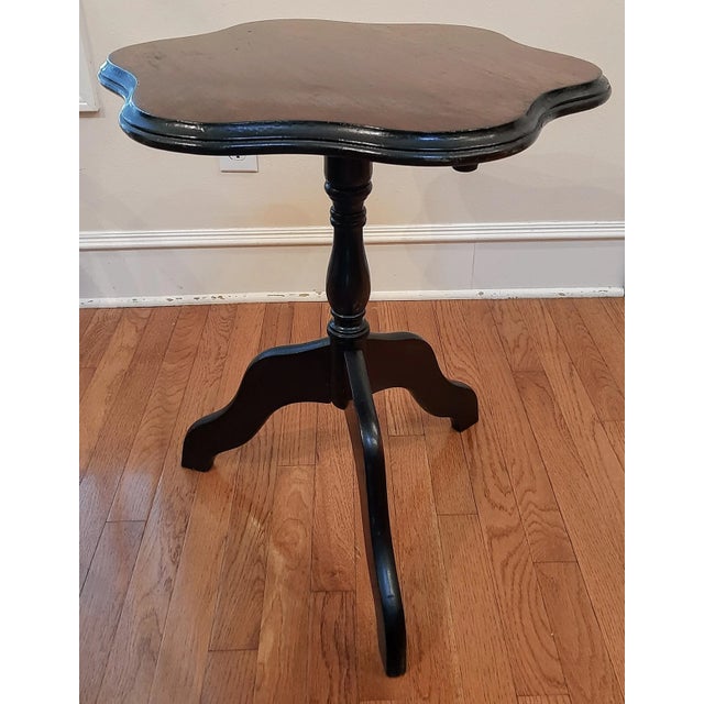 Scallop Mahogany Tilt Top Side Table Antique For Sale - Image 12 of 12