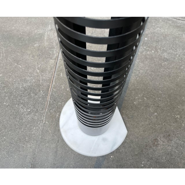 Metal Postmodern Metal and Marble CD Rack Tower, 1980s For Sale - Image 7 of 18