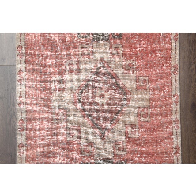 1970s Vintage Turkish Oushak Handmade Wool Cotton Red Area Rug For Sale - Image 11 of 12