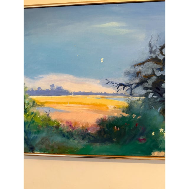Post Impressionist Vintage Original Oil Painting "Near Peconic" by Listed Artist Don Resnick For Sale - Image 3 of 6