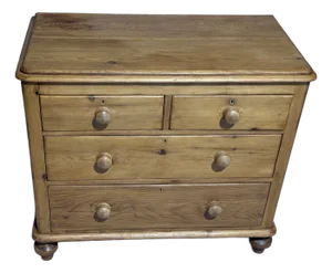 Antique Pine Two Over Two Drawers - Chest of Drawers From England