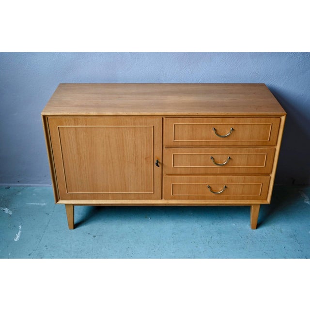1960s Small Vintage Scandinavian Sideboard in Light Oak, 1960s For Sale - Image 5 of 17