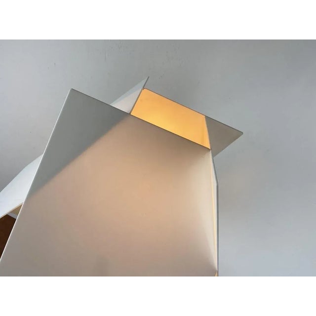 White Italian Architectural Avant Garde Opaline Glass Table Lamp, 1970s For Sale - Image 8 of 16
