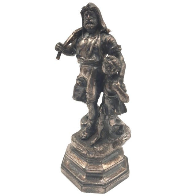 Antique WMF Pewter Figural Sculpture of William Tell - Germany, Circa 1900, 6" H For Sale - Image 6 of 11