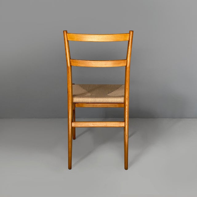 Mid-Century Modern Italian Straw and Wood Leggera Chairs by Gio Ponti for Cassina, 1960s, Set of 6 For Sale - Image 6 of 16
