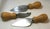 Traditional Vintage Professional 3 Pc Large Cheese Knife Set Boni Italy Stainless Steel & Beechwood For Sale - Image 3 of 6