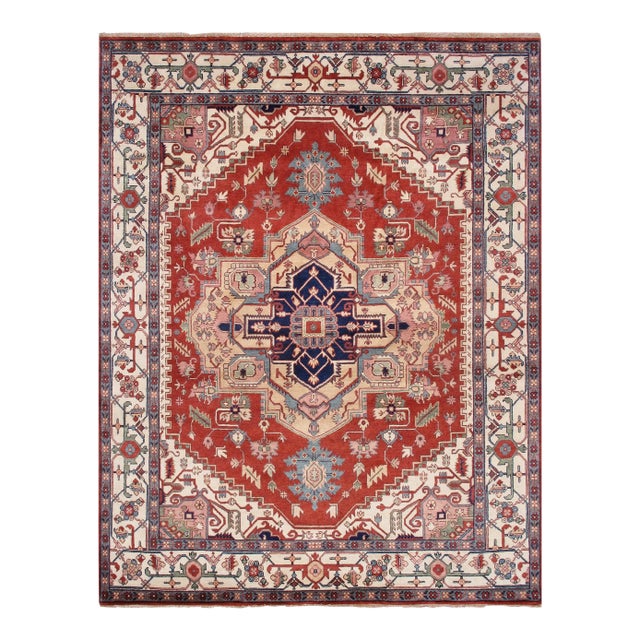 Pasargad Home Serapi Rust Wool Area Rug, 4'11'' X 7'10'' For Sale