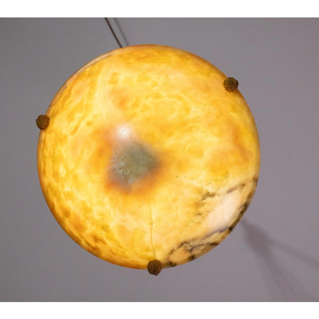 Art Deco Orange Art Deco Alabaster Pendant, 1950s For Sale - Image 3 of 12