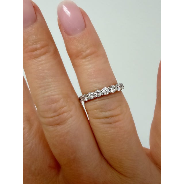 Tiffany and Co. Tiffany & Co., 1.80 Carats Round Brilliant Cut Diamond Embrace Band, Size 4.75 For Sale - Image 4 of 5