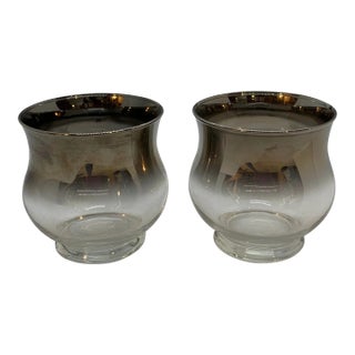 Mid-Century Modern Dorothy Thorpe Platinum Fade Candle Holders - Set of 2 For Sale