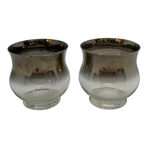 Mid-Century Modern Dorothy Thorpe Platinum Fade Candle Holders - Set of 2