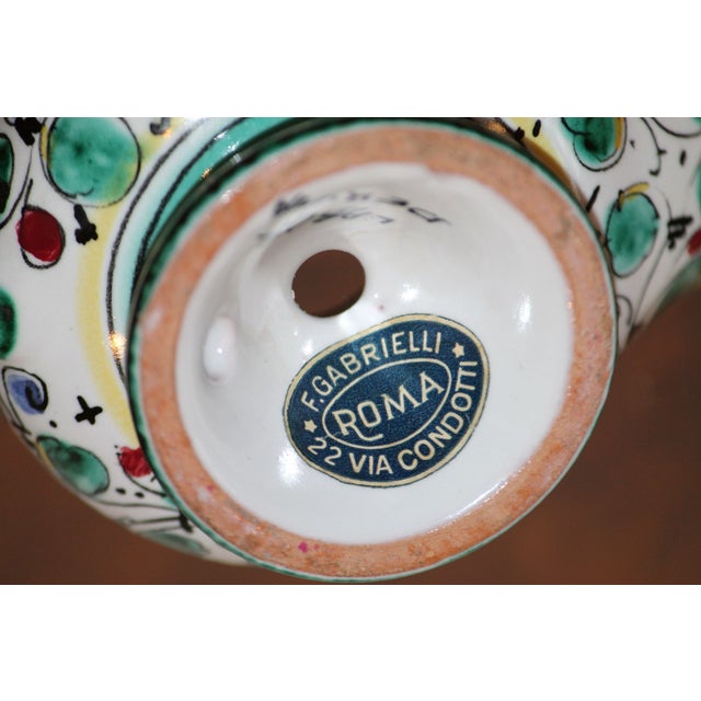 Ceramic Vintage, Italian Deruta Ceramiche Aladdin Finger Candlestick Holder For Sale - Image 7 of 7