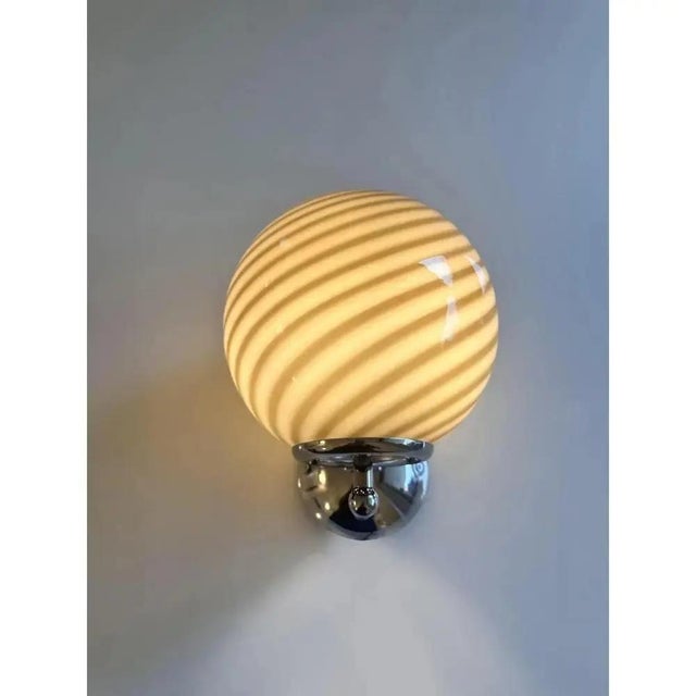 Glass Beige and Brown Rods Murano Glass Wall Sconces by Simoeng, Set of 2 For Sale - Image 7 of 9