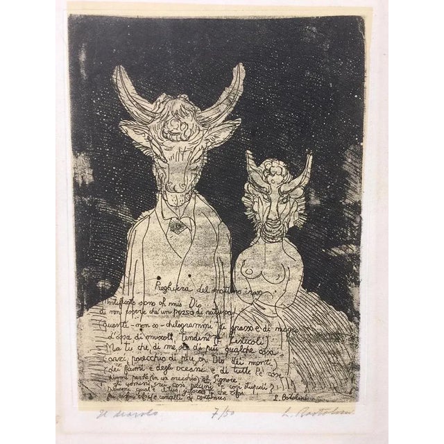 Il Diavolo (The Devil) - Etching by Luigi Bartolini - 1950s 1950s For Sale - Image 3 of 3
