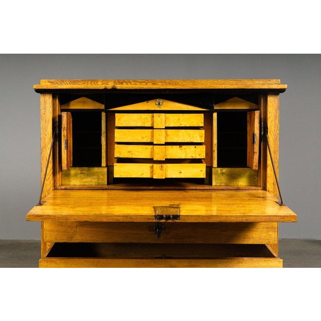 Biedermeier Secretary Desk in Solid Wood For Sale - Image 11 of 18