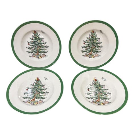 Christmas Tree Plates from Spode, Set of 4 For Sale