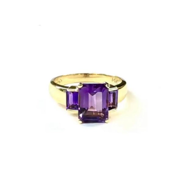 14k Gold and Amethyst Cocktail Ring For Sale In Tampa - Image 6 of 6