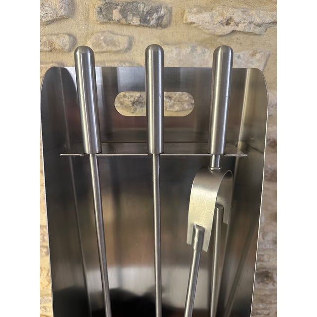 Modern Vintage Fireplace Tool Set in Metal, 1970, Set of 3 For Sale - Image 3 of 12
