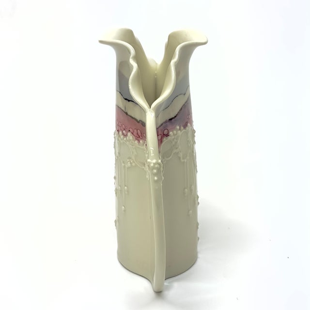 Ceramic Distinctive Slender Artisanal Pottery Vase by Carolyn Carroll, Signed For Sale - Image 7 of 13