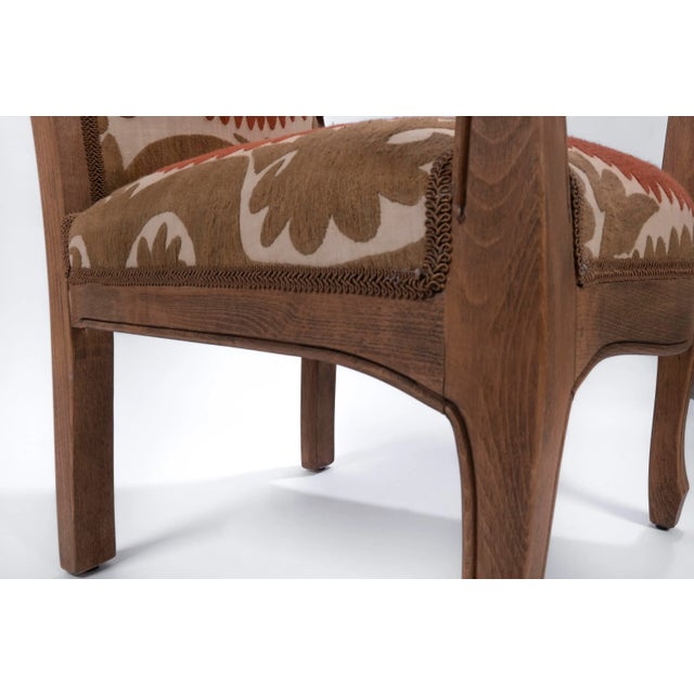 Boho Chic Suzani Embroidered Bergere Chair For Sale - Image 9 of 12