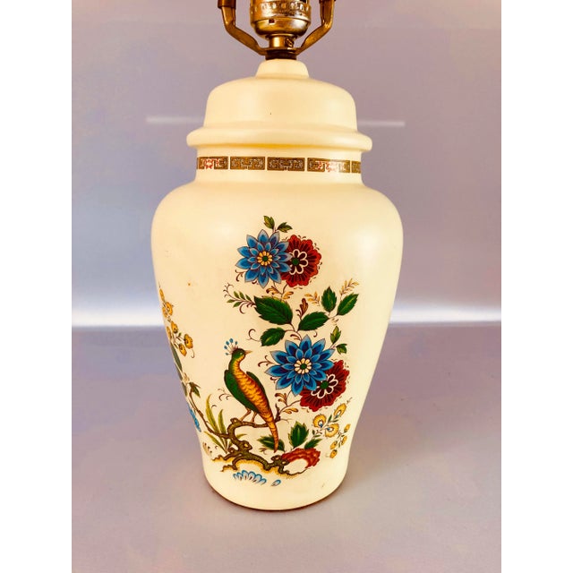 J Lamp French Vanilla Color and Colorful Aviary Transfer Decoration. For Sale In New York - Image 6 of 7