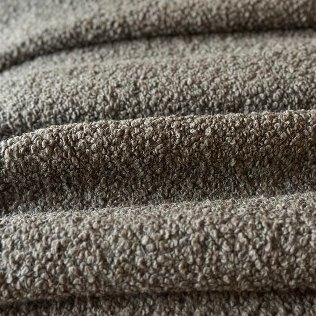 Textile Contemporary Belgian Wool Cotton Boucle Blanket For Sale - Image 7 of 8