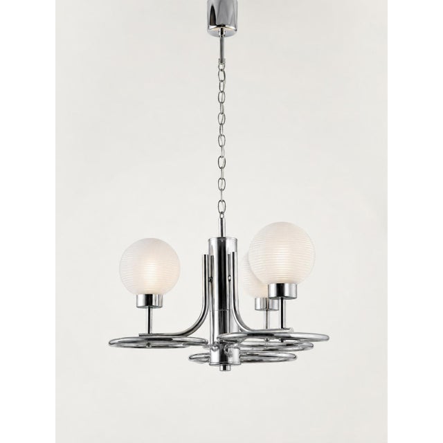 Space Age Hanging Lamp in Chrome Metal, 1960s For Sale - Image 6 of 6